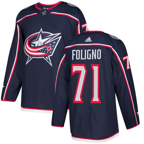 Adidas Men Columbus Blue Jackets #71 Nick Foligno Navy Blue Home Authentic Stitched NHL Jersey->detroit red wings->NHL Jersey